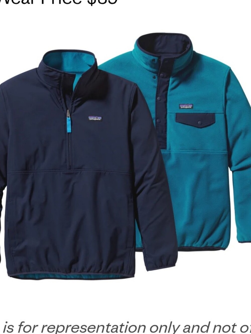 Patagonia Mens Reversible Snap-T® Glissade Pullover - Size L